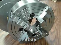 12 4-JAW LATHE CHUCK independent jaws & 10 L0 semi-finished adapter #1204F0