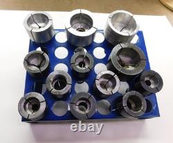 12 Piece 5C Machine Lathe Smooth Round Collets with Rack. 1.12 2.38 Bore ID