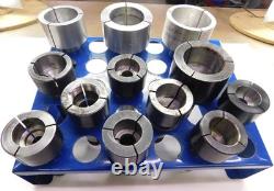 12 Piece 5C Machine Lathe Smooth Round Collets with Rack. 1.12 2.38 Bore ID