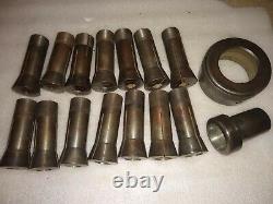 14 pc Pratt & Whitney #10 10P Collet Set with Spindle Adapter & Thread Protector