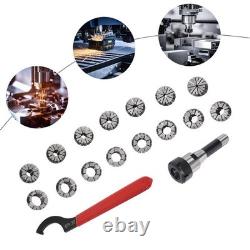 15Pcs ER32 Collet Set R8 Shank Chuck Tools for Milling Machine, Lathe, Drilling