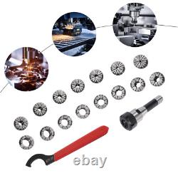 15Pcs ER32 Collet Set R8 Shank Chuck Tools for Milling Machine, Lathe, Drilling
