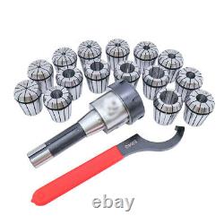 15Pcs ER40 Collet Chuck R8 Shank Set For CNC Lathe Milling Tool 1/8 1 By 16th