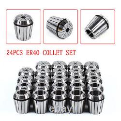 24PCS ER40 Collet Set Metric Spring Collet Milling Lathe CNC Chuck Bit Holder