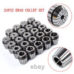 24PCS ER40 Collet Set Metric Spring Collet Milling Lathe CNC Chuck Bit Holder