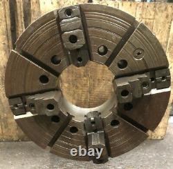 24 Cushman 4-jaw Independent Lathe Chuck A2-15 Mount 9-1/2 Thru Hole Top Jaws