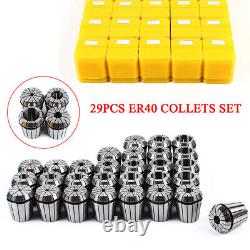 29 Pack ER40 Precision Spring Collet Set Milling Lathe CNC Chuck Bit Holder Tool