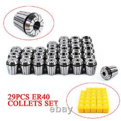 29 Pack ER40 Precision Spring Collet Set Milling Lathe CNC Chuck Bit Holder Tool