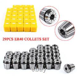 29 Pack ER40 Precision Spring Collet Set Milling Lathe CNC Chuck Bit Holder Tool