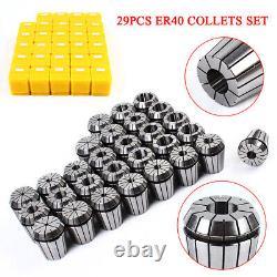 29 Pack ER40 Precision Spring Collet Set Milling Lathe CNC Chuck Bit Holder Tool