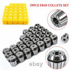 29 Pcs ER40 Precision Spring Collet Set Milling Lathe CNC Chuck Bit Holder ER40