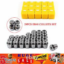 29 Pcs ER40 Precision Spring Collet Set Milling Lathe CNC Chuck Bit Holder Tool