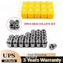 29 Pcs ER40 Precision Spring Collet Set Milling Lathe CNC Chuck Bit Holder Tool