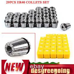 29 Pcs ER40 Precision Spring Collet Set Milling Lathe CNC Chuck Bit Holder Tool