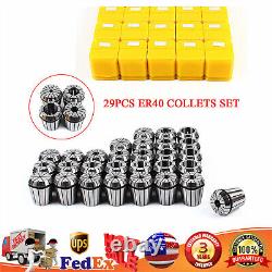 29 Pcs ER40 Precision Spring Collet Set Milling Lathe CNC Chuck Bit Holder Tool