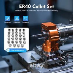 29 Pcs ER40 Precision Spring Collet Set Milling Lathe CNC Chuck Bit Holder Tool