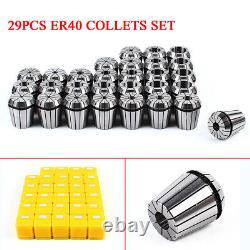 29 Pcs ER40 Precision Spring Collet Set Milling Lathe CNC Chuck Bit Holder Tool