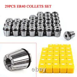 29 Pcs ER40 Precision Spring Collet Set Milling Lathe CNC Chuck Bit Holder Tool