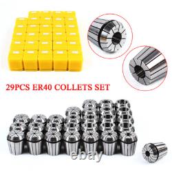 29 Pcs ER40 Precision Spring Collet Set Milling Lathe CNC Chuck Bit Holder Tool