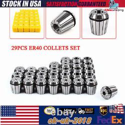 29x ER40 Precision Spring Collet Set Milling Lathe CNC Chuck Bit Holder Tool