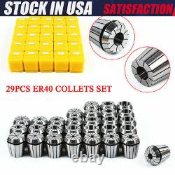 29x ER40 Precision Spring Collet Set Milling Lathe CNC Chuck Bit Holder Tool