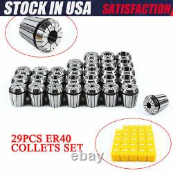 29x ER40 Precision Spring Collet Set Milling Lathe CNC Chuck Bit Holder Tool