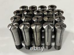 3C Collet 19pc Lot 3/32-1/2 Lathe Round Chuck Block Set Hardinge South Bend