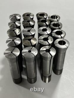 3C Collet 19pc Lot 3/32-1/2 Lathe Round Chuck Block Set Hardinge South Bend