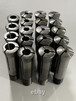 3C Collet 19pc Lot 3/32-1/2 Lathe Round Chuck Block Set Hardinge South Bend