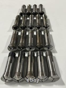 3C Collet 19pc Lot 3/32-1/2 Lathe Round Chuck Block Set Hardinge South Bend
