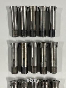 3C Collet 19pc Lot 3/32-1/2 Lathe Round Chuck Block Set Hardinge South Bend