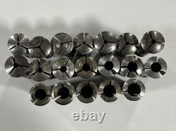 3C Collet 19pc Lot Used 3/32-1/2 Lathe Round Chuck Stop Hardinge South Bend