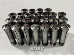 3C Collet 25pc Lot 3/64-33/64 Lathe Round Chuck Block Set Hardinge South Bend