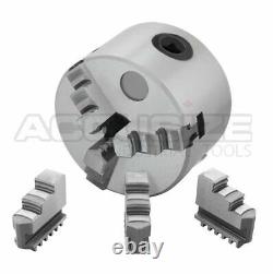3/75 mm 3-Jaw Lathe Chuck, Plain Back x0.003 TIR with 2 Sets of Jaws, #0559-0110