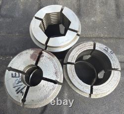 3pc B60 Index 23 B&S Collet Lot Metal Lathe Chuck 1-1/8E 2 Round 1-11/16 Hex