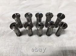 4E Lathe Collet Lot Set 10 Pc Elgin Tool Works Chuck Machine Mill Holder Block