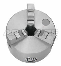 4/100mm 3-Jaw Lathe Chuck Plain Back, x0.003 TIR with 2 Sets of Jaws, #0559-0111
