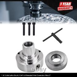 5C Collet Lathe Chuck 2-1/4 x 8 Threaded Hole Connection Plate 5