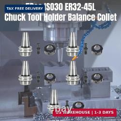 5Pcs ISO30 ER32-45L Chuck Tool Holder Balance Collet Chuck G2.5 30000RPM CNC Sta