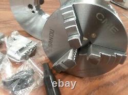 5 3-JAW SELF-CENTERING LATHE CHUCKS w extra jaws, & D1-3 semi-finished adapter