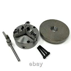 5 3-JAW SELF-CENTERING lathe CHUCK top bottom jaws 1-1/2-8 adapter #0503A-FM