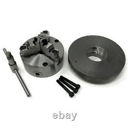 5 3-JAW SELF-CENTERING lathe CHUCK top bottom jaws 2-1/4-8 adapter #0503A-FM