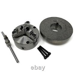 5 3-JAW SELF-CENTERING lathe CHUCK top bottom jaws L00 adapter #0503A-FM