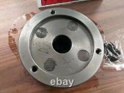 5 4-JAW LATHE CHUCK independent jaws w. 1-1/2-8 semi-finished adapter 0504F0