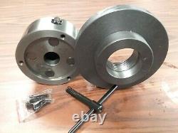 5 4-JAW LATHE CHUCK independent jaws w. 2-1/4-8 semi-finished adapter 0504F0