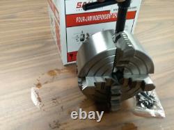 5 4-JAW LATHE CHUCK w independent jaws 4 rear mounting Holes #0504F0 K72 125