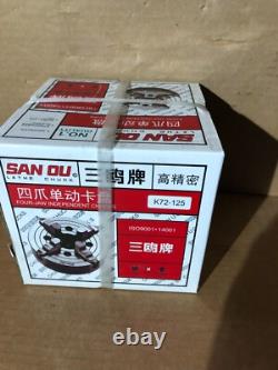 5 4-JAW LATHE CHUCK w independent jaws rear mounting #0504F0 K72 125 New