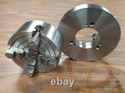 5 4-JAW LATHE CHUCK w independent jaws w. D1-3 semi-finished adapter #0504F0