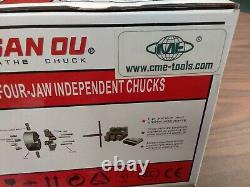 5 4-JAW LATHE CHUCK w independent jaws w. D1-3 semi-finished adapter #0504F0