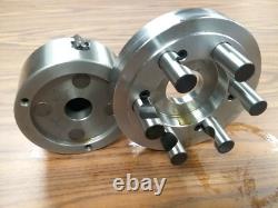 5 4-JAW LATHE CHUCK w independent jaws w. D1-5 semi-finished adapter #0504F0